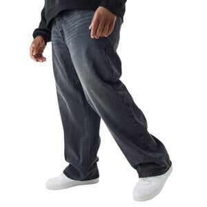 Boohoo Man Plus Rigid Relaxed Rigid Jeans in Charcoal, Size 44​​​